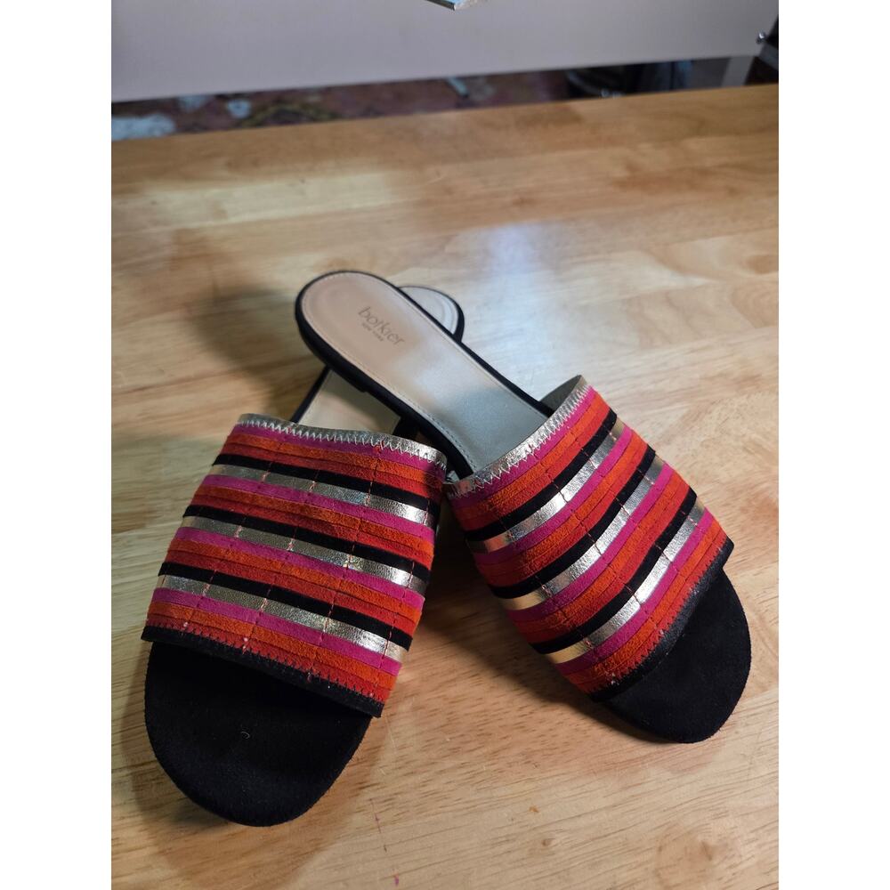 Botkier New York Marley Red silver Leather Slide Sandle Strap
9m